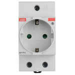 ABB White 1 Gang Plug Socket, 16A, Type F - German Schuko, Indoor Use