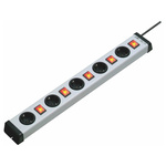 Type F - German Schuko 5 Gang Power Distribution Unit, 1.5m Cable, 16A, 250 V