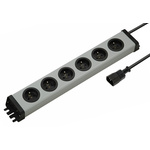 Type E - French 6 Gang Power Distribution Unit, 1.5m Cable, 16A, 250 V