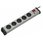 Type E - French 5 Gang Power Distribution Unit, 1.5m Cable, 16A, 250 V, Surge Protected