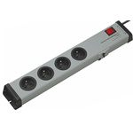 Type E - French 4 Gang Power Distribution Unit, 1.5m Cable, 16A, 250 V, RCD Protected