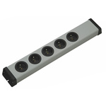 Type E - French 5 Gang Trailing Socket, No, 250 V, No