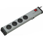 Type E - French 4 Gang Power Distribution Unit, 1.5m Cable, 16A, 250 V, RCD Protected