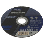Norton Cutting Disc Aluminium Oxide Cutting Disc, 125mm x 2mm Thick, P80 Grit, 5 in pack, Norzon