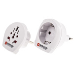 RS PRO Australia, China, Europe, Switzerland, UK, USA to Europe, Italy Travel Adapter, Rated At 16A