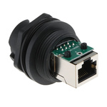 Amphenol Industrial MOD JACK Series Female RJ45 Connector, Panel Mount, Cat5e, STP Shield