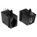 TE Connectivity 520249 Series Female RJ14 Connector, Through Hole, Cat3, UTP Shield