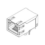 Molex 48025 Series Female RJ45 Connector, Through Hole, Cat5, Cat5e
