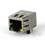 TE Connectivity 2337992 Series Female RJ45 Connector, Through Hole, Cat5, Nickel Plated Brass Shield
