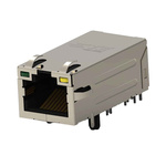 TE Connectivity 2337992 Series Female RJ45 Connector, Through Hole, Cat5e, Nickel Plated Brass Shield