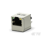 TE Connectivity 2337993 Series Female RJ45 Connector, Through Hole, Cat5, Nickel Plated Brass Shield