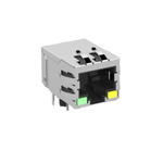 ERNI Female RJ Connector Module, Through Hole, Cat5