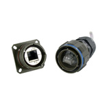 Amphenol Socapex Female Ethernet Connector, Jam Nut, Cat5e
