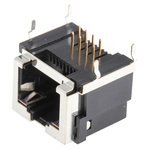 Hirose TM11R Series Female RJ45 Connector, Through Hole, Cat3, STP Shield