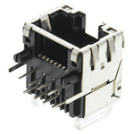 Hirose TM11R Series Female RJ45 Connector, Panel Mount, Through Hole, Cat5e, STP Shield