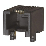 Amphenol ICC MOD JACK Series Female RJ45 Connector, Through Hole, Cat3