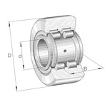 Yoke Type Track Roller Track Roller PWTR1542-2RS-XL, 15mm ID, 42mm OD