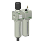 EMERSON – ASCO G 3/8 Filter Regulator Lubricator, Manual, Semi Automatic Drain, 25μm Filtration Size