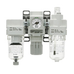 SMC G 1/4 Filter Regulator Lubricator, Automatic Drain, 5μm Filtration Size