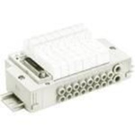 5/3 centre closed solenoid valve 24V dc body ported 6mm 2-pin connector surge light