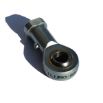 Fluro M8 x 1 Female Galvanized Steel Rod End, 8mm Bore, 48mm Long, Metric Thread Standard, Female Connection Gender