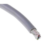 RS PRO Screened 4 Core Microphone Cable, 0.15 mm² CSA, 4.7mm od, 50m, Grey
