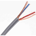 RS PRO Screened 2 Core Microphone Cable, 0.078 mm² CSA, 2 x 4mm od, 100m, Grey