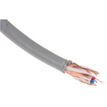 RS PRO Screened 2 Core Microphone Cable, 0.14 mm² CSA, 3.7mm od, 100m, Grey