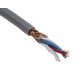 RS PRO Screened 2 Core Microphone Cable, 0.5 mm² CSA, 6.2mm od, 100m, Grey