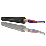 RS PRO Screened 2 Core Microphone, 0.25 mm² CSA, 6.35mm od, 100m, Black