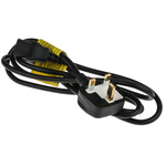 RS PRO Straight IEC C13 Socket to Right Angle Type G UK Plug Power Cord, 2m