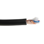 Van Damme Screened Microphone Cable, 0.22 mm² CSA, 6.35mm od, 100m, Black