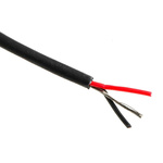 Van Damme Screened 2 Core Microphone Cable, 0.22 mm² CSA, 2.7mm od, 100m, Black