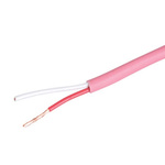 Cable Power 2 Core Speaker Cable, 1.5 mm² CSA, 6.6mm od, 50m, Pink