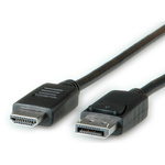 Roline Male DisplayPort to Male HDMI, PVC Cable, 2m