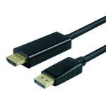 Roline Male DisplayPort to Male HDMI, PVC Cable, 4K, 1m