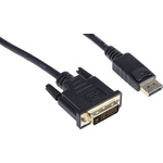 RS PRO Male DisplayPort to Male DVI-D Dual Link, PVC  Cable, 1080p, 3m