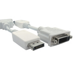 RS PRO Male DisplayPort to Female DVI-I Dual Link, PVC  Cable, 150mm