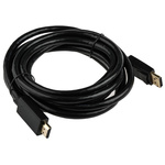 RS PRO Male DisplayPort to Male HDMI Cable, 4K, 3m