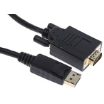RS PRO Male DisplayPort to Male VGA, PVC Cable, 1080p, 2m