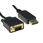 RS PRO Male DisplayPort to Male VGA, PVC Cable, 1080p, 5m