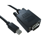 RS PRO Male Mini DisplayPort to Male VGA, PVC  Cable, 1080p, 1m