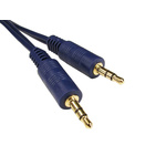 RS PRO Male 3.5mm Stereo Jack to Male 3.5mm Stereo Jack Aux Cable, Black, 2m