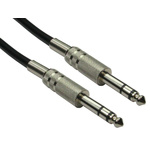 RS PRO Male 6.35mm Stereo Jack to Male 6.35mm Stereo Jack Aux Cable, Black, 15m
