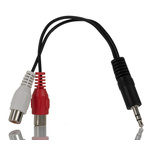 StarTech.com Male 3.5mm Stereo Jack to Female RCA x 2 Aux Cable, Black, 150mm