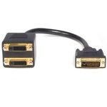 StarTech.com, Male DVI-D Dual Link to Female DVI-D Dual Link x 2  Cable, 300mm