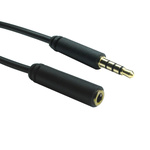 RS PRO Male 3.5mm Stereo Jack to Female 3.5mm Stereo Jack Aux Cable, 2m