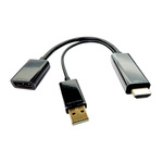 RS PRO Male HDMI to Female DisplayPort  Cable, 1080P, 150mm