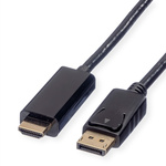 Roline Male DisplayPort to Male HDMI Display Port Cable, 3840 x 2160, 5m