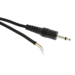 Switchcraft Male 3.5mm Mono Jack to Unterminated Aux Cable, Black, 1.98m